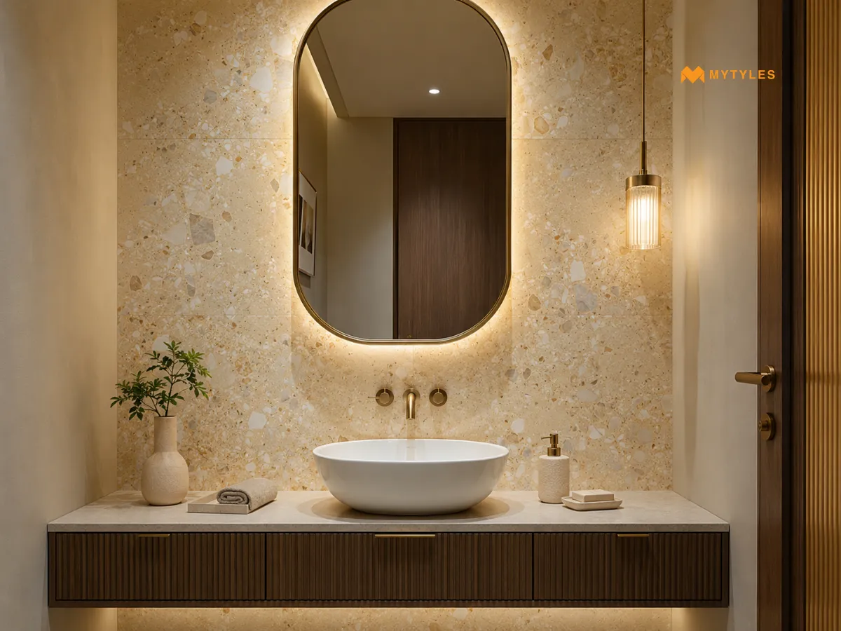 Terrazzo Tiles for Vanity and Washbasin Walls
